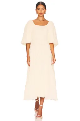 Sovere Mercy Reversible Midi Dress in French Vanilla Size for rent on The Volte - image 3
