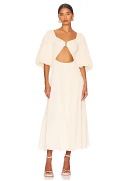 Sovere Mercy Reversible Midi Dress in French Vanilla Size for rent on The Volte - image 1