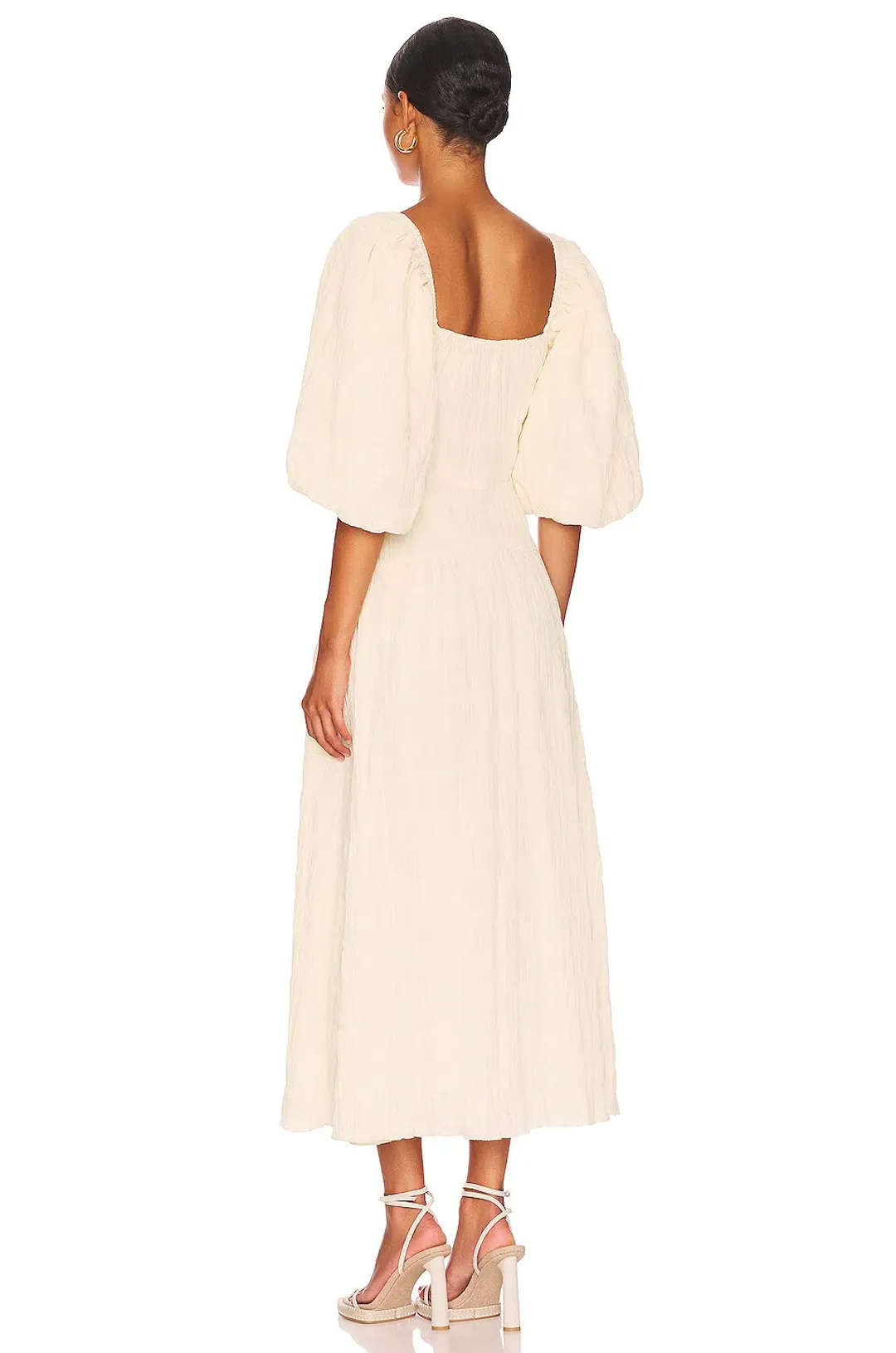 Sovere Mercy Reversible Midi Dress in French Vanilla Size for rent on The Volte - main image
