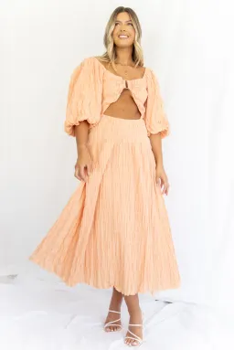 Sovere Mercy Reversible Midi Dress Orange Size 12 for rent on The Volte - image 1