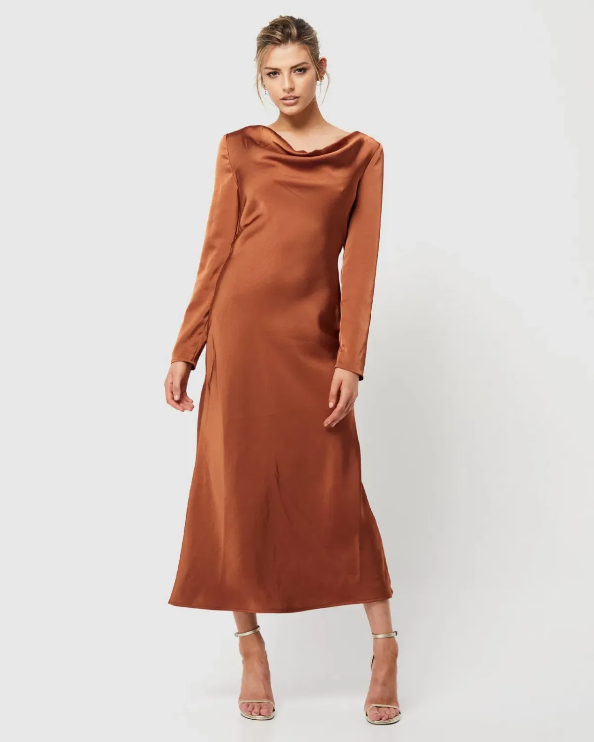 Mossman Pure Imagination Midi Dress Brown Size 10 - Image 1