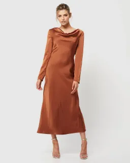 Mossman Pure Imagination Midi Dress Brown Size 10 for rent on The Volte - image 1