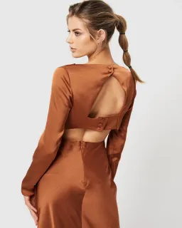 Mossman Pure Imagination Midi Dress Brown Size 10 for rent on The Volte - image 3