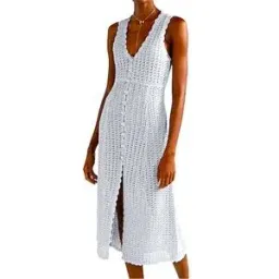 Alice McCall Magic Metallic Open Knit Midi Dress In Stone Size 10 for rent on The Volte - image 3