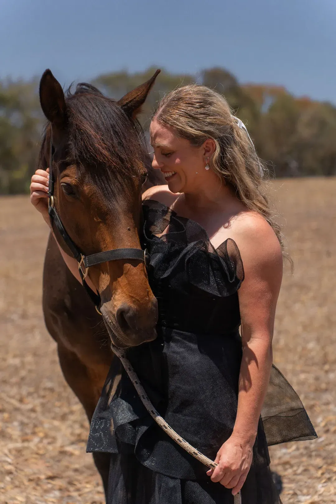 Bariano Kascade Tiered Ruffle Midi Maxi Dress Black Size AU 14 for rent on The Volte - main image