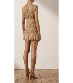 Shona Joy Colette High Neck Corded Mini Dress Print Size AU 10 for rent on The Volte - image 3