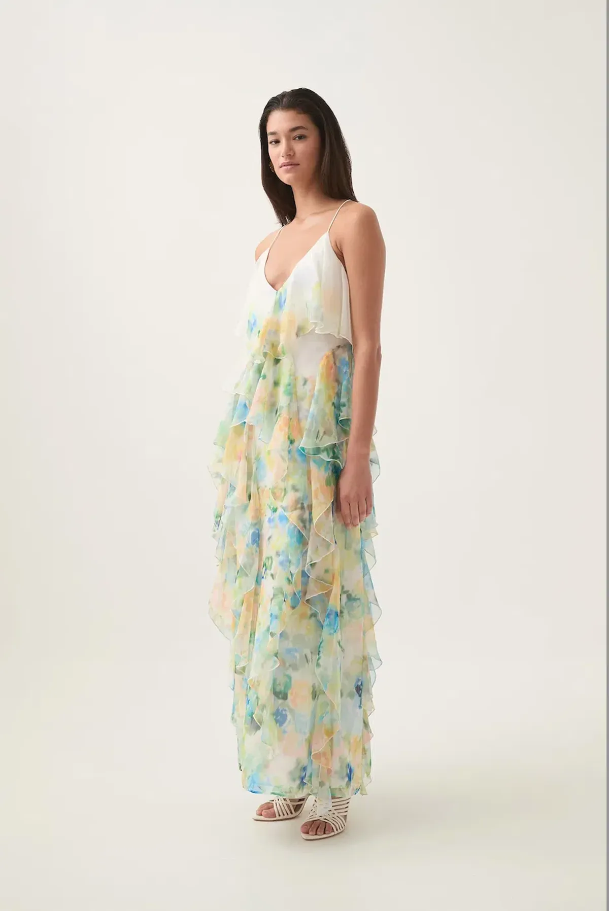 Aje Dreamscape Frill Maxi Dress in Floral Haze Size AU 8 - Image 2