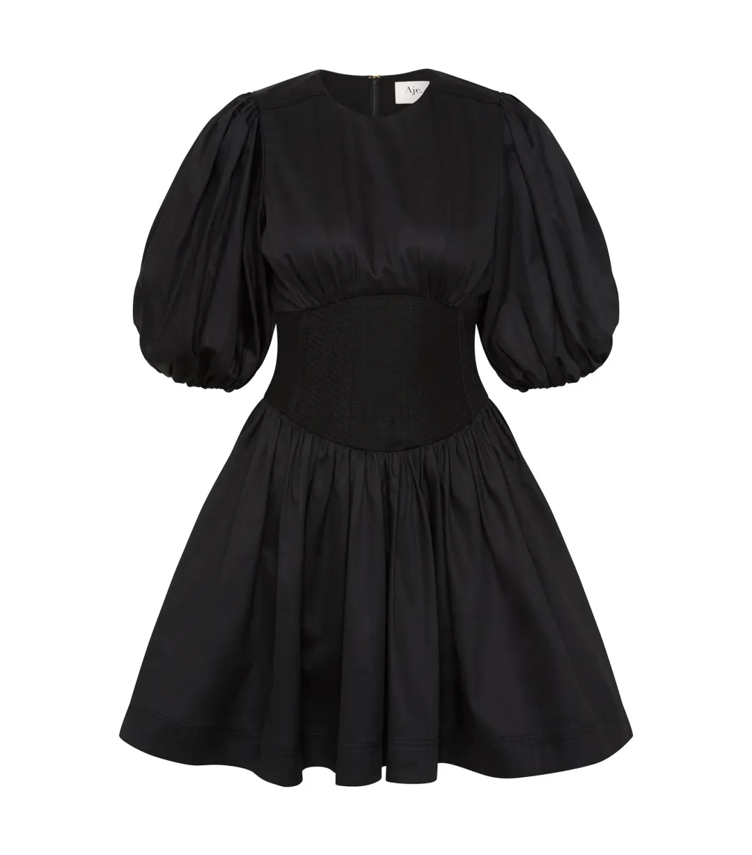 Aje Billie Corded Mini Dress Black Size AU 10 for rent on The Volte - main image