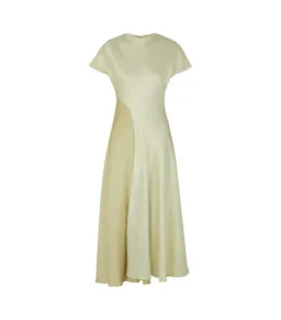 Roksanda Adriana Paneled Crinkled-satin Midi Dress in Gold Size AU 8 for rent on The Volte - image 2