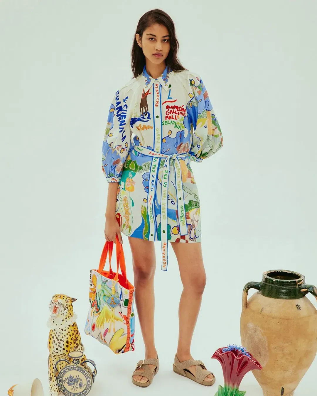 Alemais Nadia Mini Shirtdress Multi Size AU 14 for rent on The Volte - main image