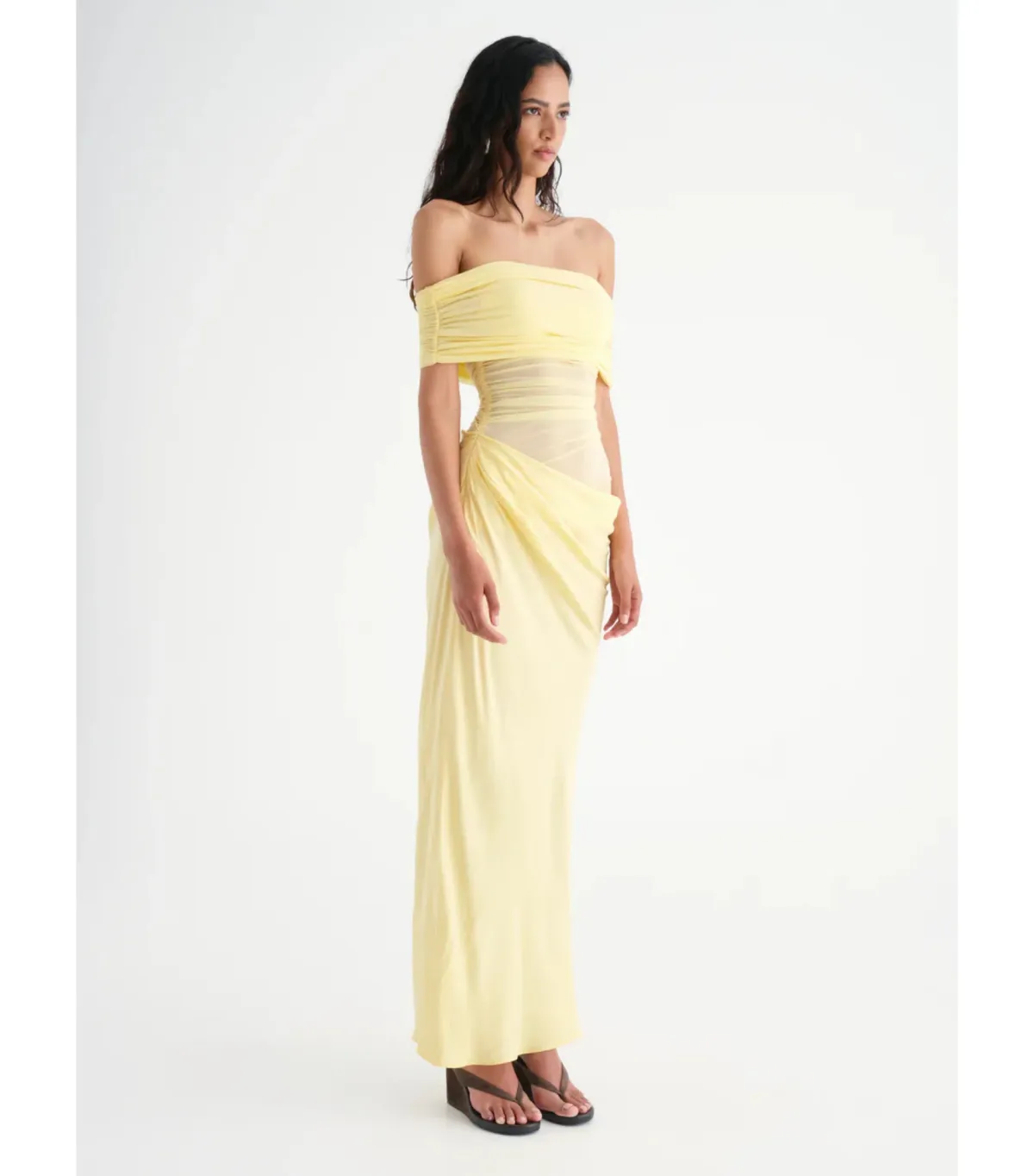 Benni Nico Off The Shoulder Dress Butter Size AU 8 - Image 2