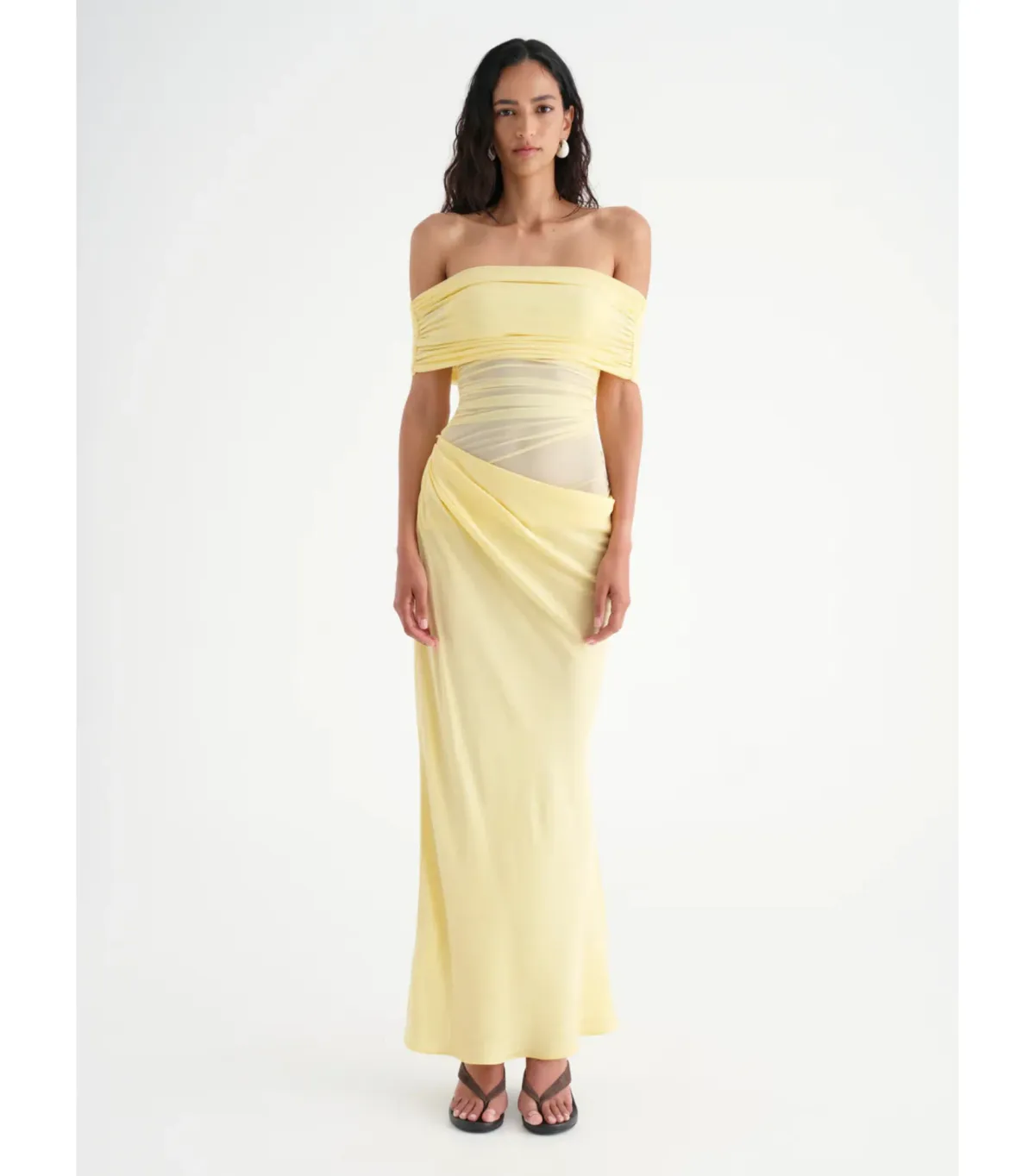 Benni Nico Off The Shoulder Dress Butter Size AU 12 - Image 1