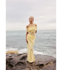 Benni Nico Off The Shoulder Dress Butter Size AU 12 for rent on The Volte - image 4