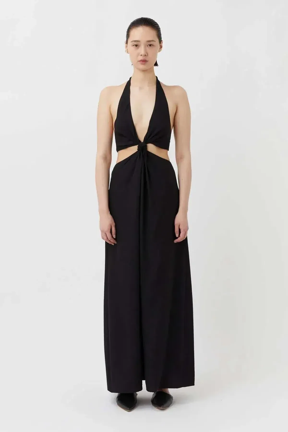 Camilla and Marc Prado Cut Out Evening Halter Maxi Dress Black Size 8 - Image 1