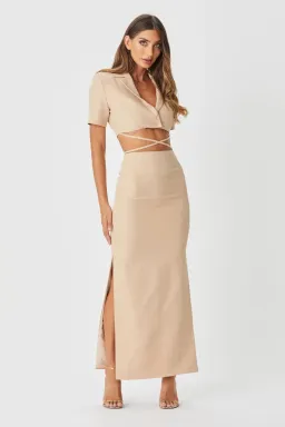 Bianca & Bridgett Amora Sand Set Nude Size 10 for rent on The Volte - image 1
