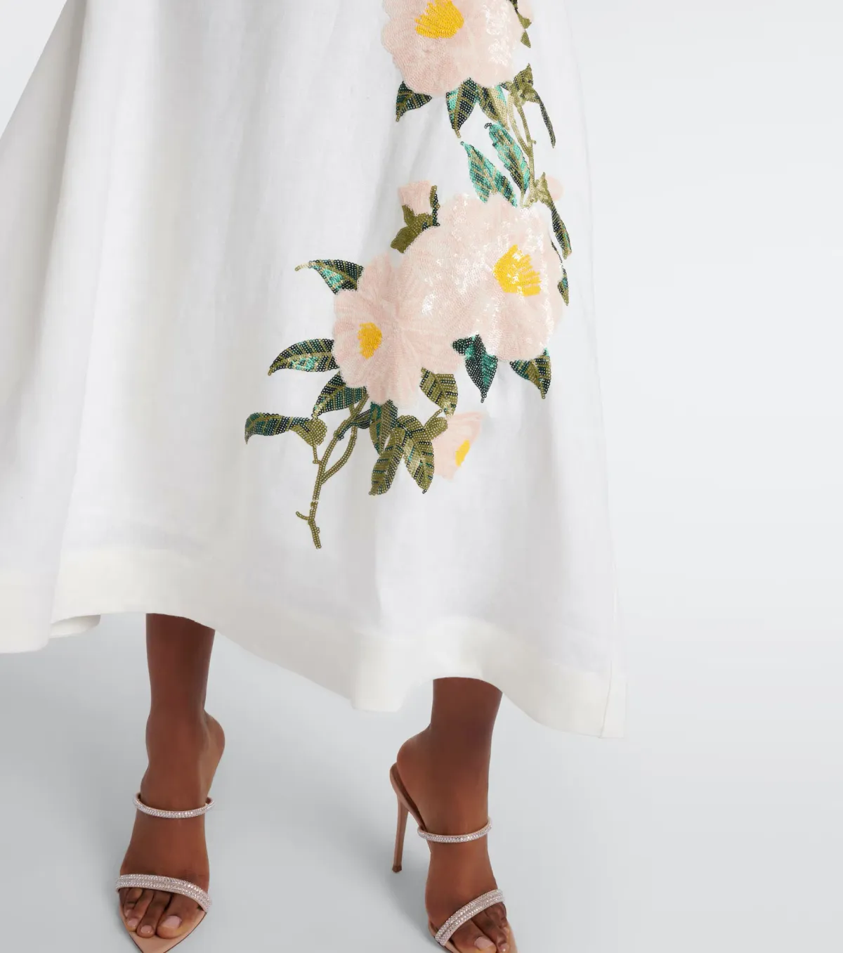 Zimmermann Natura Bralette and Flare Skirt Set Ivory Camellia Size 12/2 - Image 3
