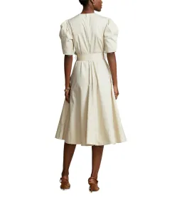 Polo Ralph Lauren Handkerchief Cotton Puffed Sleeve Dress Beige Size 6 for rent on The Volte - image 3