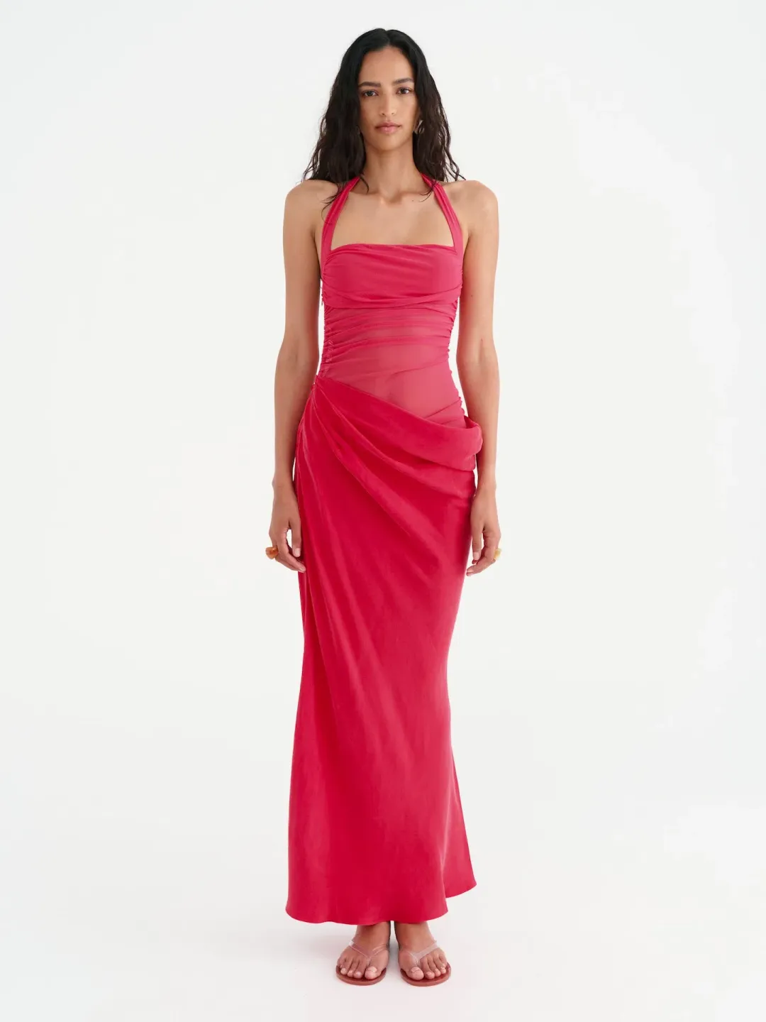 Benni Gina Halter Maxi Dress Watermelon Size 10 for rent on The Volte - main image