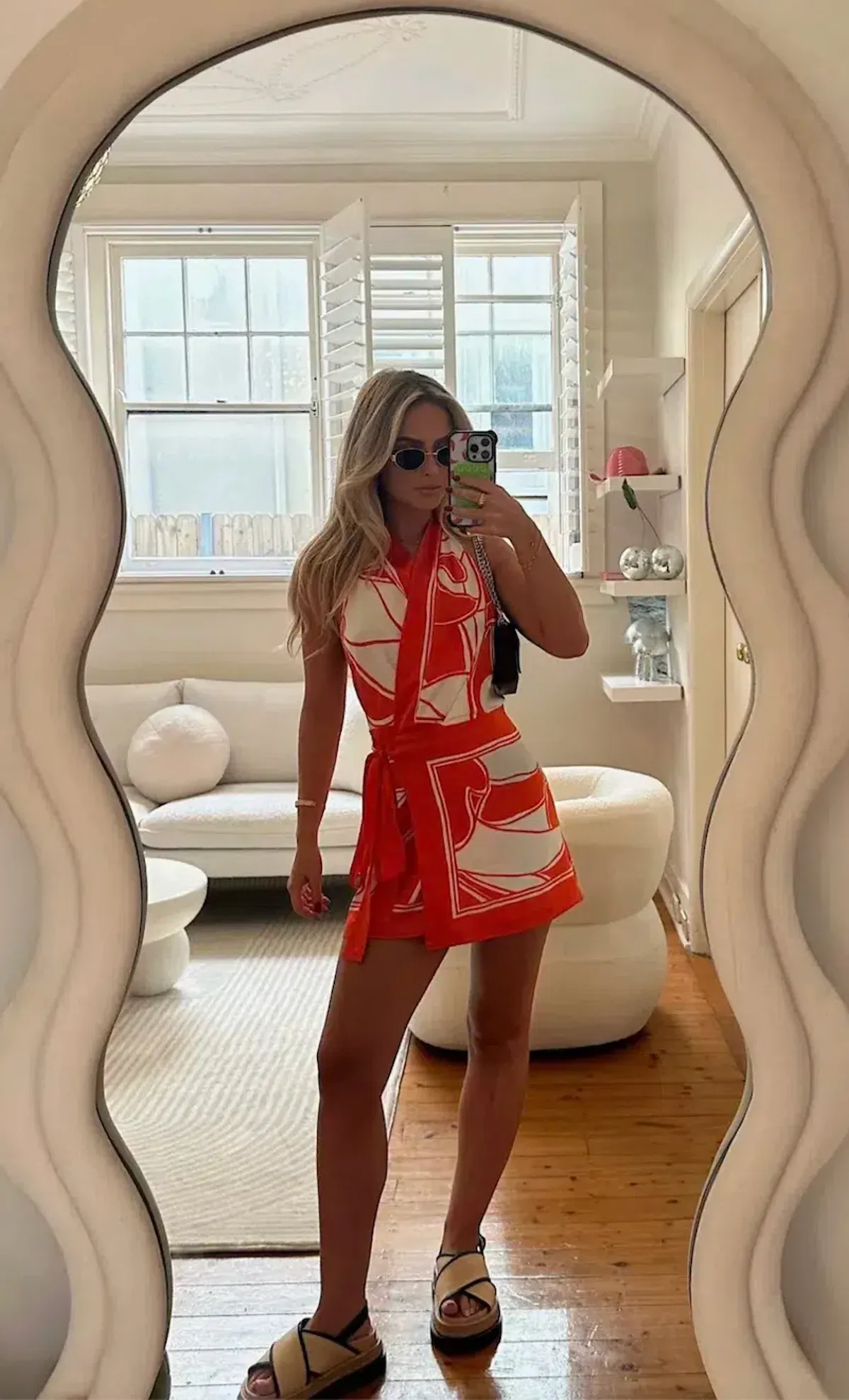 Sir the Label Ramona Wrap Halter Mini Dress Mariposa Lily Print Size 2 / AU 10 for rent on The Volte - main image