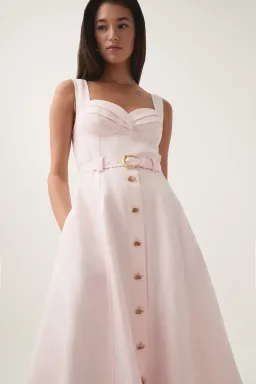 Aje Primary Belted Midi Dress Pastel Pink Size 8 for rent on The Volte - image 5