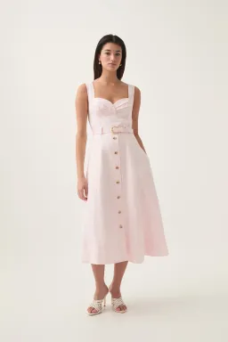 Aje Primary Belted Midi Dress Pastel Pink Size 8 for rent on The Volte - image 1