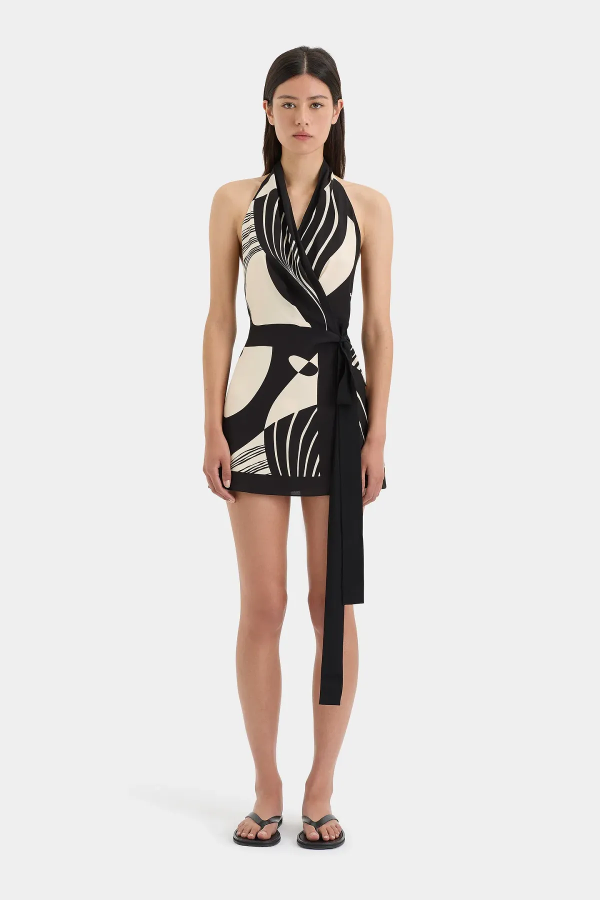 Sir The Label Realisme Wrap Halter Mini Dress Papier Print Size 2 / AU 10 - Image 1