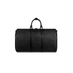Louis Vuitton Keepall Bandoulière Duffle Bag Black for rent on The Volte - image 1