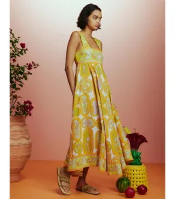 Alemais Diana Summer Dress Yellow Floral Size AU 8 for rent on The Volte - image 2