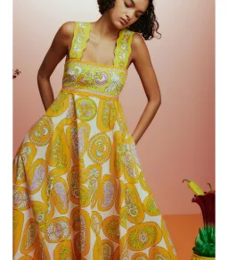 Alemais Diana Summer Dress Yellow Floral Size AU 8 for rent on The Volte - image 3