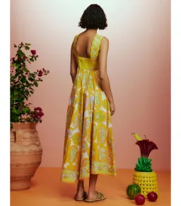 Alemais Diana Summer Dress Yellow Floral Size AU 8 for rent on The Volte - image 4