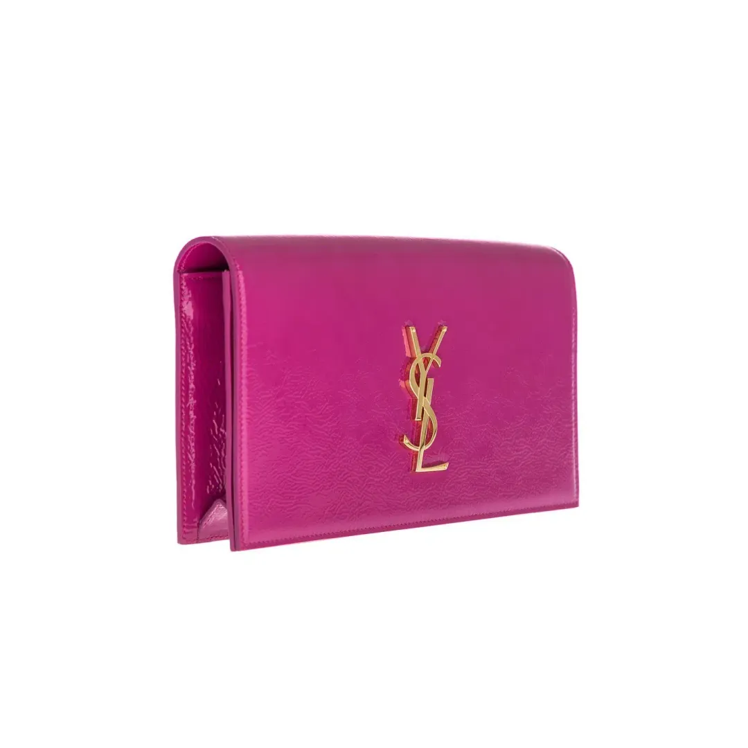 Saint Laurent Classic Kate Monogram Clutch Magenta for rent on The Volte - main image