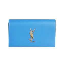 Saint Laurent Classic Kate Monogram Clutch Sky Blue for rent on The Volte - image 1