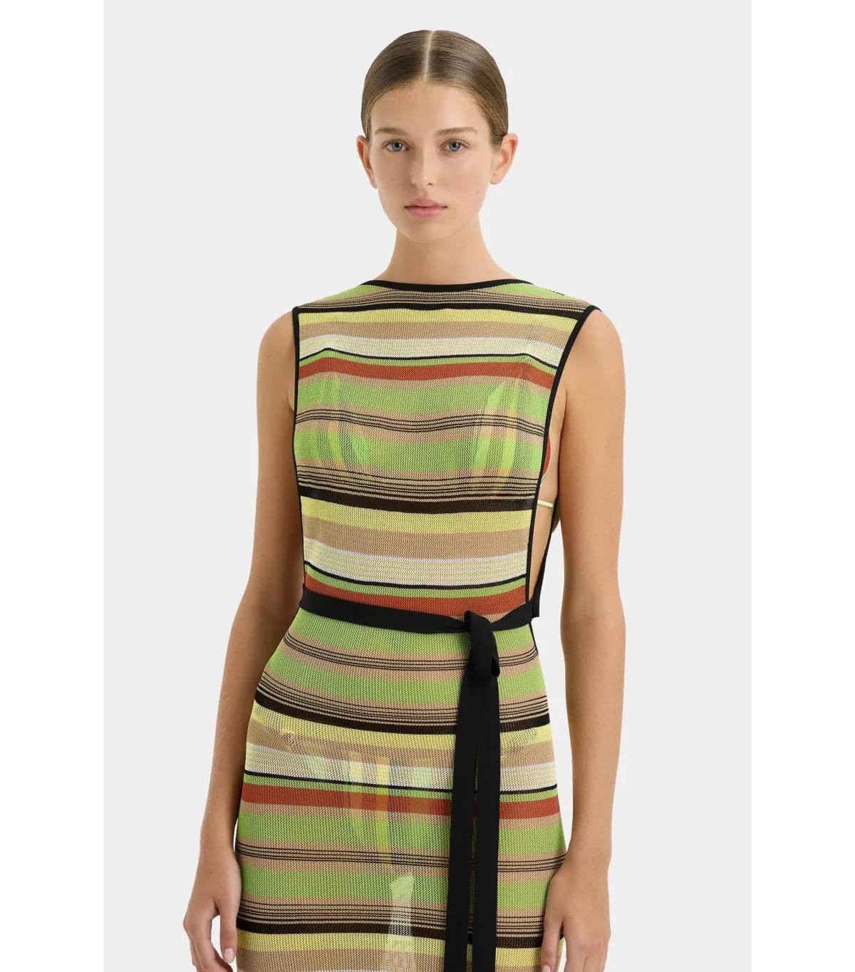 Sir The Label Coastline Tie Dress in Palm Stripe Size 3 / AU 12 - Image 2