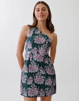 Tussah Natasha Mini Dress Emerald Floral Size AU 8 for rent on The Volte - image 4