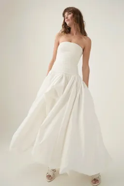 Aje Violette Bubble Hem Maxi Dress in White Size AU 6 for rent on The Volte - image 2