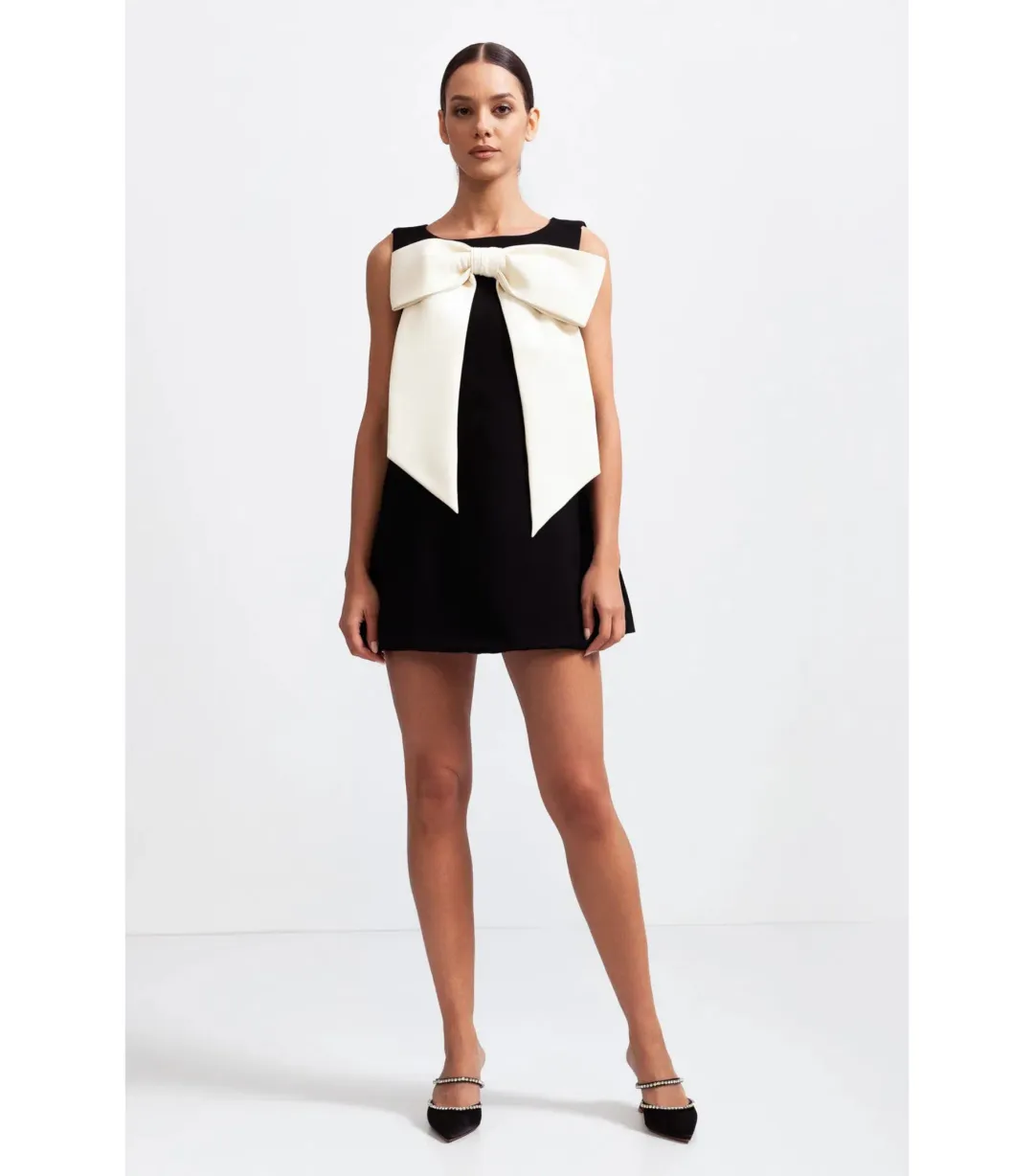 Sierra Darien Sleeveless Massive Ribbon Mini Dress in Black Size AU 8 for rent on The Volte - main image