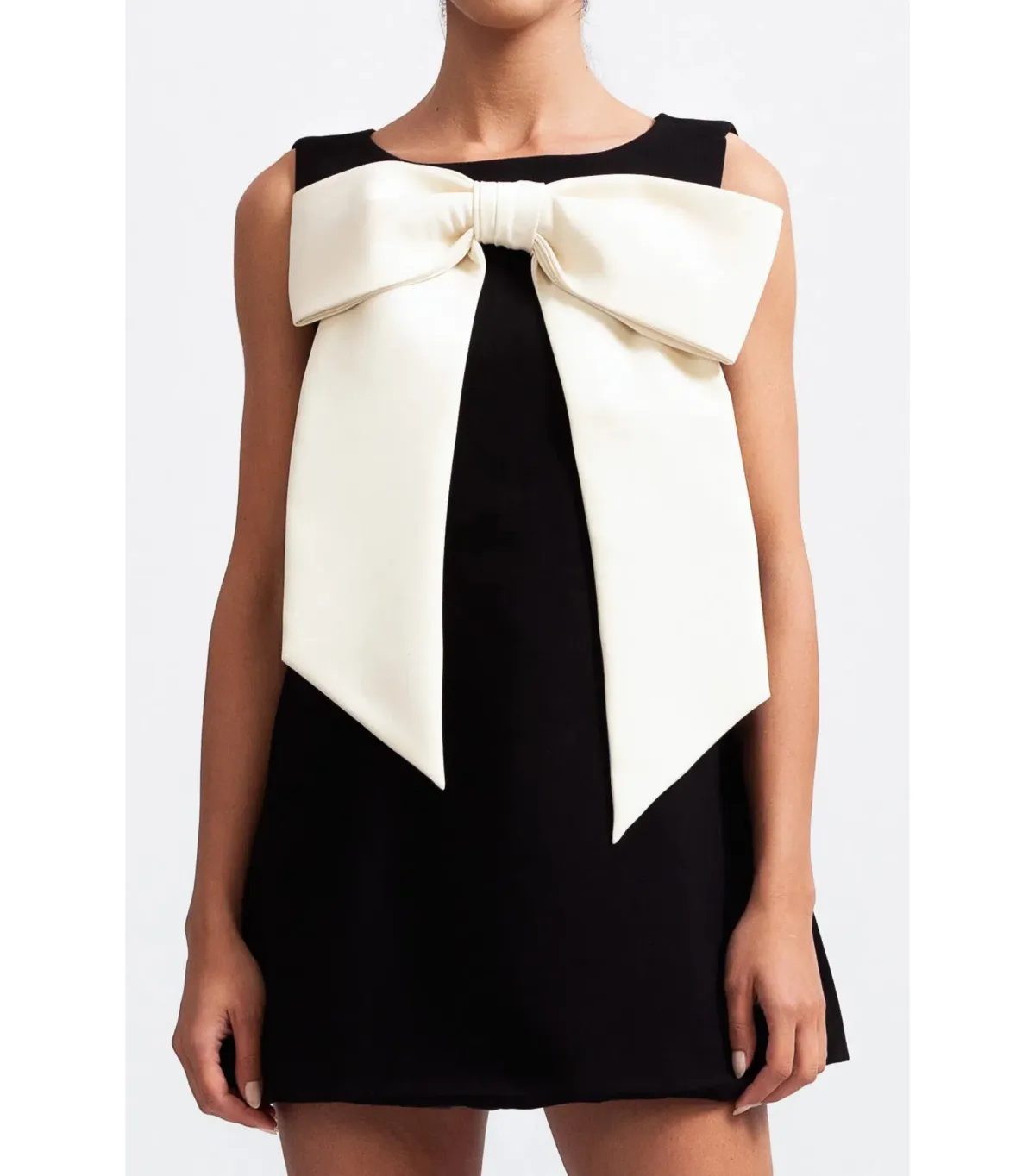Sierra Darien Sleeveless Massive Ribbon Mini Dress in Black Size AU 8 for rent on The Volte - main image