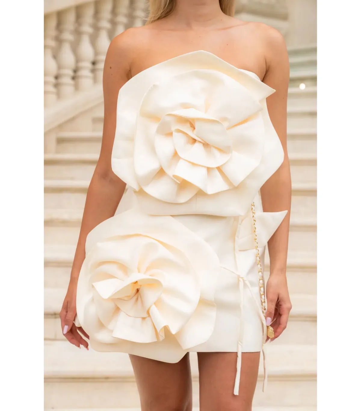 Sierra Darien Voluminous Flower Design Dress Silver Size AU 8 - Image 6
