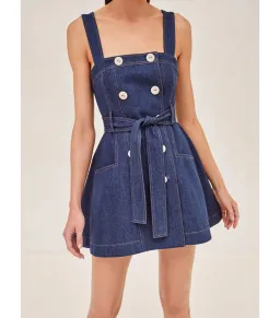 Alexis Danni Mini Denim Dress Blue Size XS / AU 6 for rent on The Volte - image 2