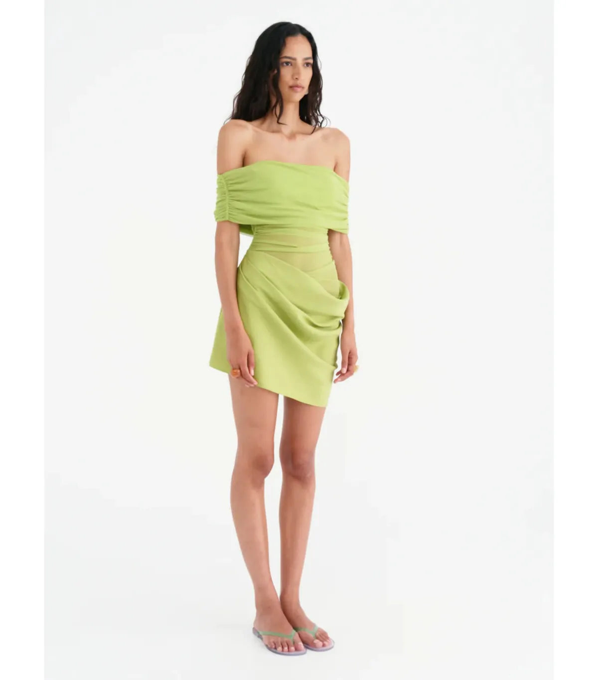 Benni Nico Off Shoulder Mini Dress in Apple Size AU 10 - Image 2