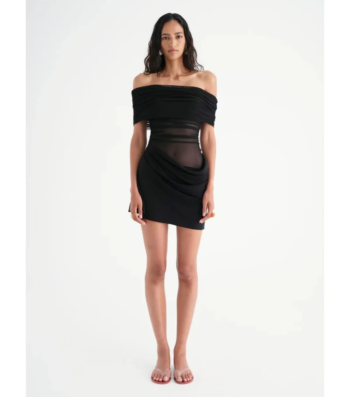 Benni Nico Off Shoulder Mini Dress in Black Size AU 10 - Image 1