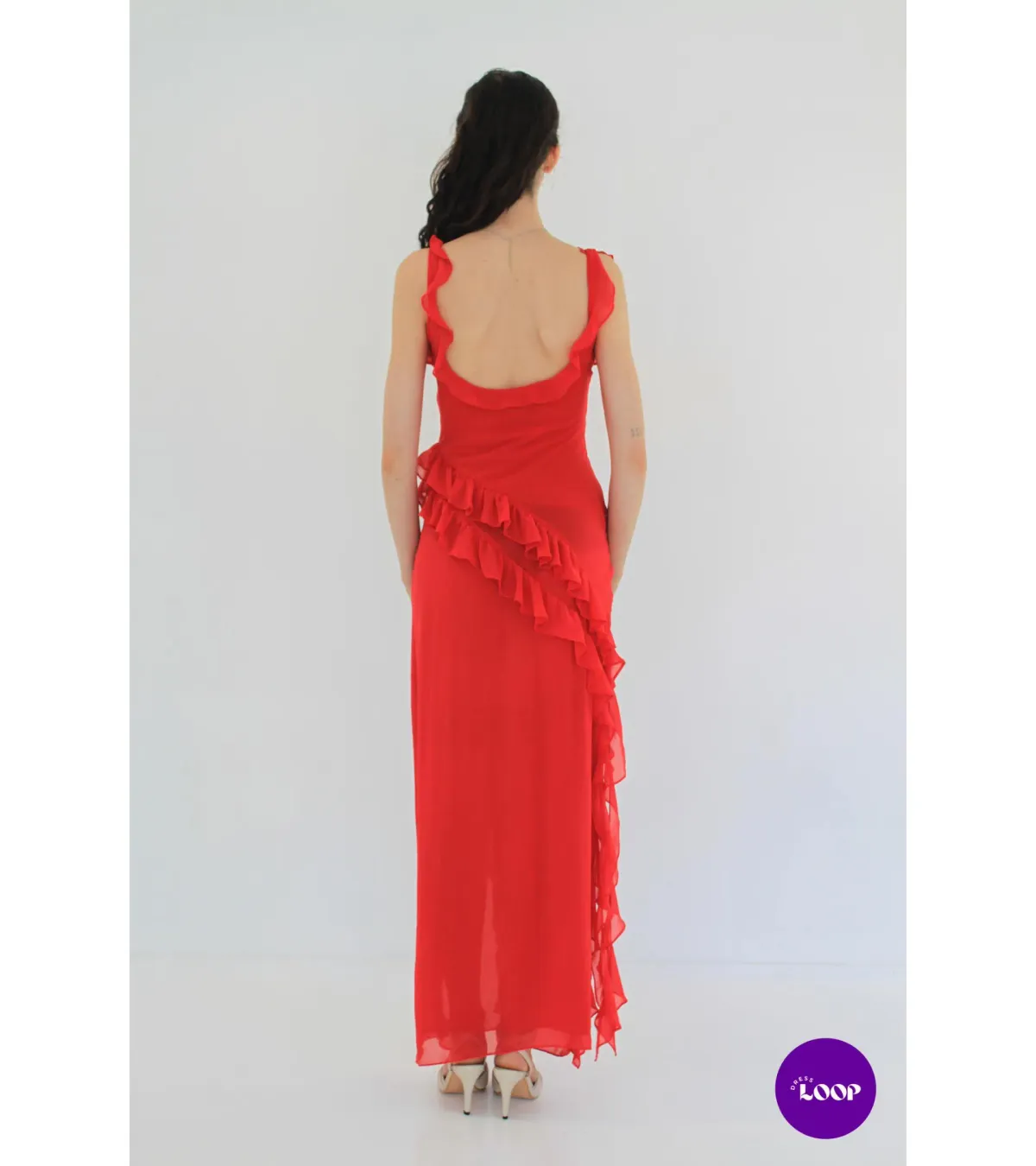 HOUSE OF CB Ariela Cherry Ruffle Maxi Dress Size S - Image 5