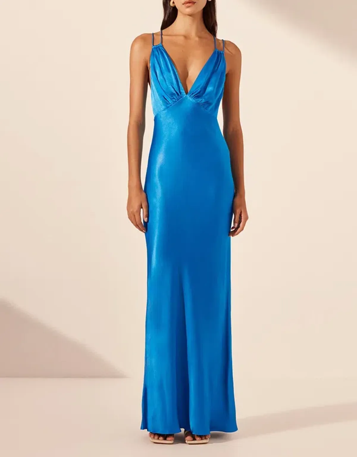 Shona Joy Nora Double Strap Maxi Dress Aqua - Image 1