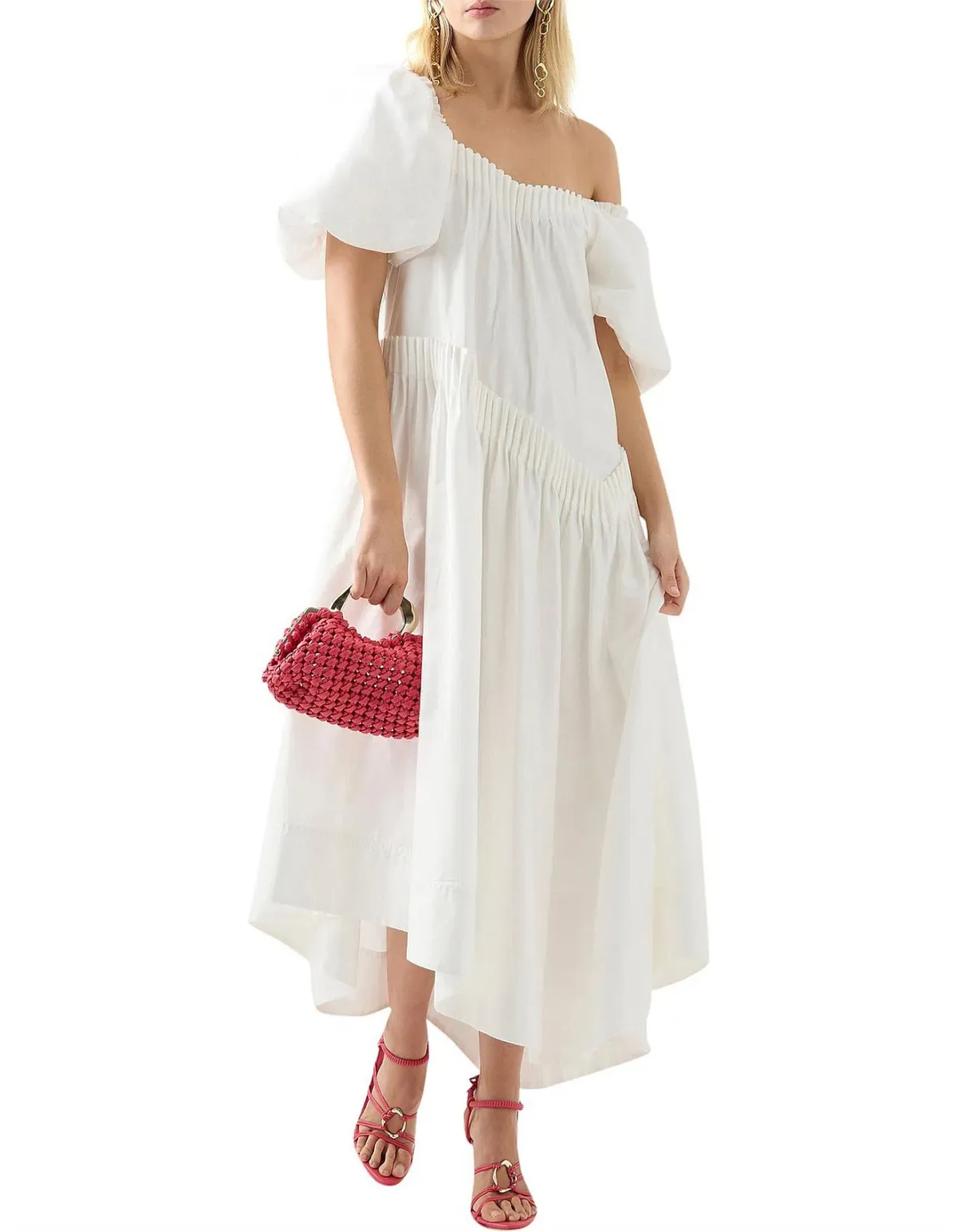AJE Severine Smock Midi Dress AU 4 - Image 1
