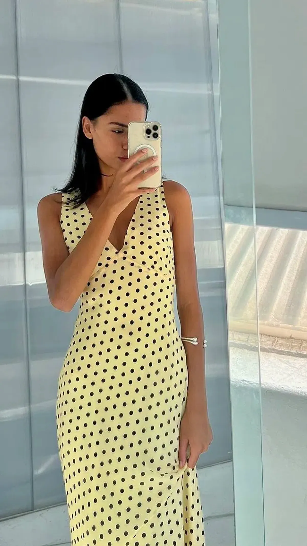 Ownley Tulip Midi Dress Butter Spots Size 8 - Image 1