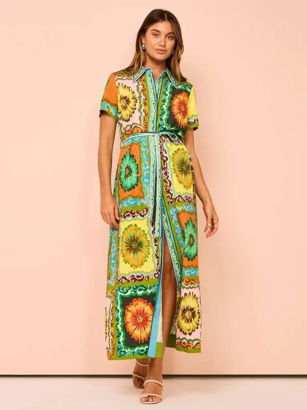Alemais Disco Daisy Shirtdress Multicolour Size 10 - Image 1