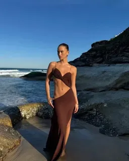 Natalie Rolt Dahlia Dress Espresso Brown Size 1 / AU 8 for rent on The Volte - image 3