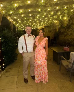 Anne Louise Boutique Clementine Maxi Dress Orange Fuchsia Floral Size 12 for rent on The Volte - image 3