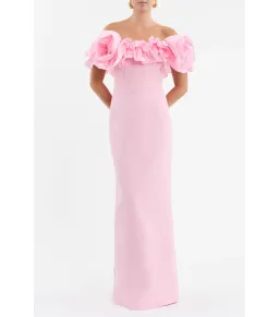 Rebecca Vallance Jenna Off Shoulder Gown Pink Size AU 4 for rent on The Volte - image 1