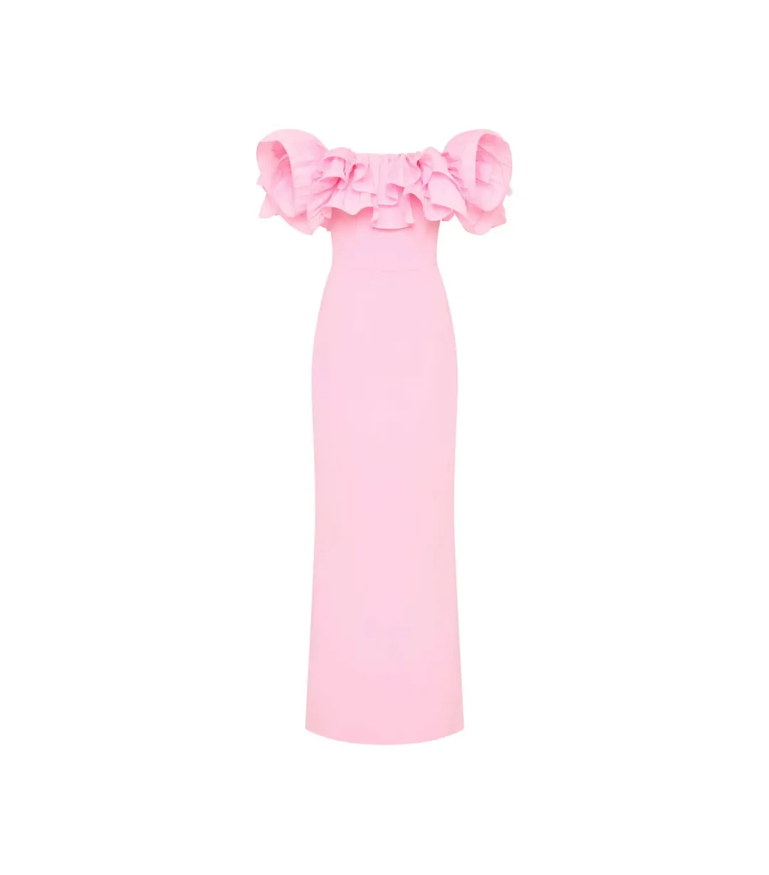 Rebecca Vallance Jenna Off Shoulder Gown Pink Size AU 4 for rent on The Volte - main image